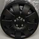 Tuningpros WC1P-16-721-B - Pack of 1 Hubcap (1 Piece) - 16-Inches Style Snap-On (Pop-On) Type Matte Black Wheel Covers Hub-caps