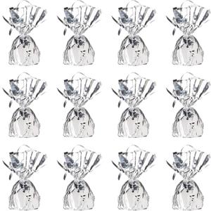 Beistle Metallic Wrapped Balloon Weight Pack of 12 (Silver)