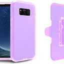 Asuwish Phone Case for Samsung Galaxy S8 with Belt Clip Clear Holster Stand Hybrid Shockproof Silicone Military Grade Protective Heavy Duty Cell Cover S 8 8S Edge SM-G950U Women Men ClearPurple