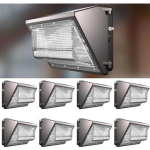 Lightdot 8Pack 200W LED Wall Pack Lights, 100-277v Dusk to Dawn Photocell, 30000Lm(150Lm/W) 5000K IP65 Wall Mount Outdoor Exterior Lighting, Energy Saving, ETL | (Height:15~30ft)