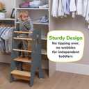 OCODILE Toddler Standing Tower - Adjustable Height Toddler Kitchen Stool Helper - Ideal Kids Kitchen Step Stool for Learning New Skills - Updated Design with Safety Feet - Gray