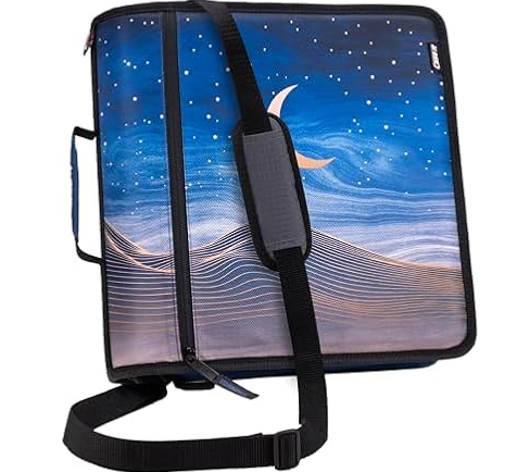 Case-it Mighty Zip Tab School Zipper Binder | 3-Inch O-Rings, 600-Sheet Capacity, 5-Subject Expanding File Folder, Multiple Pockets & Storage Organizer, Shoulder Strap | D-146 Desert Night