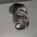 RENERSHOW Medium Length Bob Wig with Bangs for White Women Layered Blonde Balayage Bob Straight Hair Wig Natural Synthetic Hair Replacement Wig Ombre Platinum with Brown Wig