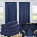50ftx12ft Navy Blue Backdrop Curtain for Wedding Party 10 Panel 5×12FT Tall | Wrinke Free Navy Blue Backdrop Drapes Silky Draping Fabric Photo Back Drop Cloth for Baby Shower Photography Background