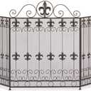 Fireplace French Revival FIRE Place Screen Metal Iron Fleur di lis