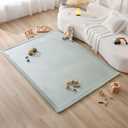 Hakuna Matte CloudSoft Baby Play Mat for Floor 60" x 80" Green Coral Velvet Memory Foam Rug for Crawling & Cozy Play Non-Slip, Water-Resistant, Easy-CareTummy Time Mat, Playmat for Playpen