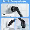 Leebein Electric Spin Scrubber, Cordless Cleaning Brush with 8 Replaceable Brush Heads, Tub and Floor Tile Power Scrubber Dual Speed with Adjustable & Detachable Handle for Bathroom Tub (All Black)