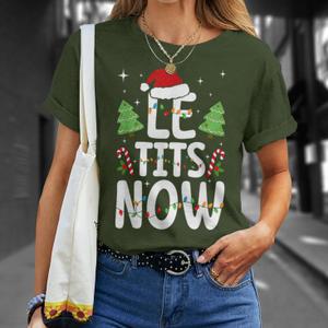 LE Tits Now Let It Snow Funny Christmas Winter Xmas Wordplay T-Shirt XL