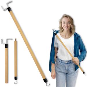 Nourislif 27'' Dressing Stick, Long Dressing Stick for Elderly, Disabled, Limited Mobility Daily Living Dressing Aid Stick for Hip Replacement, Back - Dressing Aid for Pants, Shoes, Socks