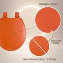 Toilet Seat, Slow Close, Soft Touch, Ultra-Smooth Matte Finish (No Orange-Peel Texture), Premium Moulded Wood, Quick Release, PIKLiDS (Orange, Round)