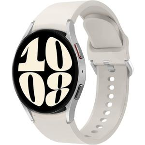 Galaxy Watch 7/6/5/4/FE Band 40mm 44mm,for Samsung Galaxy 6/4 Classic Band 47mm 43mm 46mm 42mm Women Men,Soft Silicone Sport Strap Galaxy Watch 5 pro 45mm,No Gap Replacement Wristband Bracelet Correa (starlight)