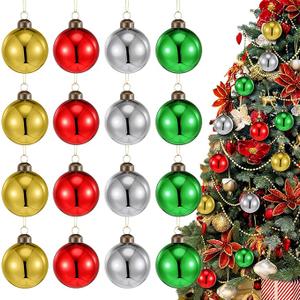 Civaner 16 Pcs Mercury Glass Christmas Balls Ornaments 2.36" Glitter Christmas Tree Hanging Ornaments Holiday Mercury Glass Decoration for Xmas Tree Decoration Xmas Party Indoor Outdoor (Bright Color)