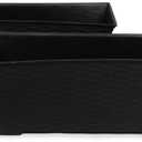 Elly Dcor Set of 2 24x8 Rectangular Modern, Resistant and Self Watering Planter with Rattan-Like Finish, 24", Gray