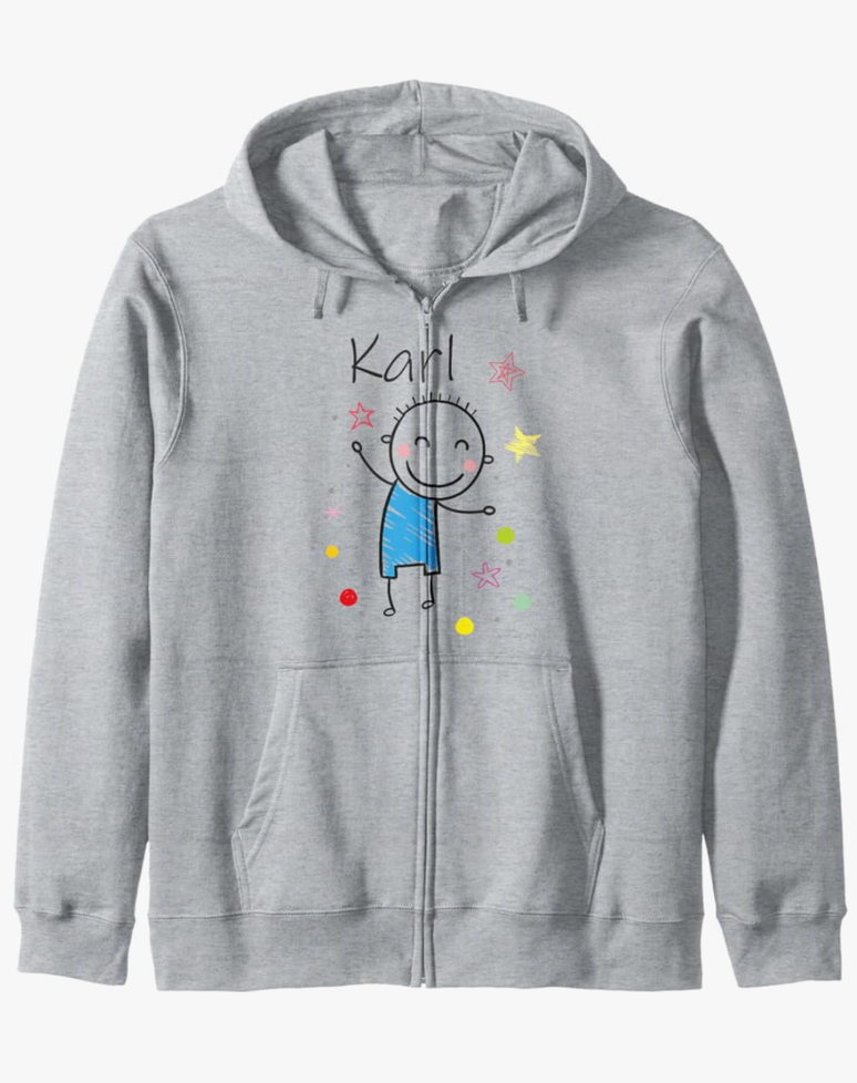 Karl Zip Hoodie (XL, Grey)