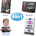 ONUPGO Mini Chalkboard Signs, 6 x 9 Inch Vintage Tabletop Chalk Board Sign with Base Stands - Double Side Mini Menu Boards Small Food Signs for Party Buffet Wedding Bar and Restaurant