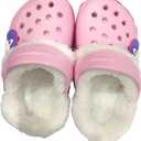 Fur Lined Clogs for Kids : Winter Warm Plush Garden Clogs for Boys Girls Cute Cartoon Lightweight Slip On Indoor Outdoor Garden Shoes with Non-Slip Sole (10.5 Little Kid, Pink)
