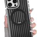 Phone Case Compatible with iPhone 15 Pro Max, with Magnetic Stand, Ring Kickstand, Compatible with Magsafe, Military Protection Black