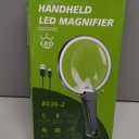 5.2 Inch Large Rechargeable Magnifier with Light, 30X 40X 60X Handheld Magnifying Glass with 49 Anti-Flicker LED Light, Third Gear Dimming Strongest Lighted Magnifier for Seniors Reading Coins