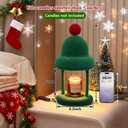 Christmas Candle Warmer Lamp with Timer, Dimmable Wax Warmer Lamp, Flocking Candle Melter Lamp for Jar Candles, Christmas Birthday Gifts for Mom Women (Green)