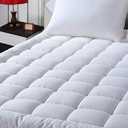 EASELAND King Size Mattress Pad Pillow Top Mattress Cover Quilted Fitted Mattress Protector Cotton 8-21" Deep Pocket Cooling Topper (78x80 Inches, White)
