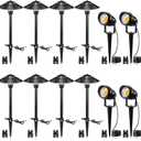 SUNVIE LED Low Voltage Landscape Lighting 12V Landscape Lighting Kit with Connectors, Low Voltage Pathway Lights with Spotlights Aluminum Pathway Lights Wired Waterproof for Patio Yard Garden, 12 Pack