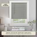 Cordless Light Filtering Mini Blind - 28 Inch Width, 64 Inch Length, 1" Slat Size - Grey - Cordless GII Morningstar Horizontal Windows Blinds for Interior by Achim Home Decor