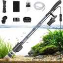 Electric Aquarium Vacuum Gravel Cleaner, 36W Electric Fish Tank Cleaning Tools with Strong Suction for Automatic Water Change Algae Filter Water Circulation Wash Sand 580GPH (Black)
