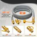 onlyfire 12 Ft 3/4" ID Natural Gas Hose with Quick Connect/Disconnect Fittings for NG/LP Propane Appliances,Grill,Generator,Patio Heater,Pizza Oven,etc.