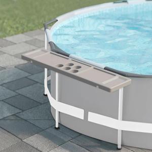 Above Ground Pool Bar Table, 2 in1 Poolside Drink Holder with 5 Cup Holders, Must Have Swimming Pool Accessories for Adults, Portable Swim Up Bar, 4711in