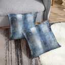 Britimes Throw Pillow Covers Modern Home Art Decor, 20 x 20 Inches Set of 2 Pillow Cases Decorative, Abstract Oil Painting Pillowcases for Bedroom, Living Room, Cushion Couch Sofa, Navy Blue Accent