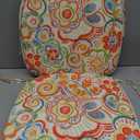 LVTXIII Set of 2 Outdoor Chair Cushions for Patio Furniture, Water Repellent Patio Chair Cushions 17"x16" with Ties, U-Shaped Dining Chair Pads for Garden Kitchen Use, Flower Multi