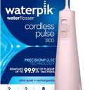 Waterpik Cordless Pulse 3100 Rechargeable Portable Water Flosser for Teeth, Gums, Braces Care and Travel with 2 Flossing Tips, Waterproof for Shower Use, ADA Accepted, WF-20 Pink