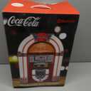 Coca-Cola Jukebox Bluetooth Speaker with FM Radio, LED Lights, 16W Output, 1800mAh Battery, USB-C Charging, 10m Range, Retro Design for Parties & Home Use