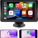 Portable Car Stereo Wireless Apple CarPlay Android Auto, 7 Inch Touchscreen Car Radio Multimedia Player Support Bluetooth Hand Free Calling Online GPS FM Audio Mirror Link