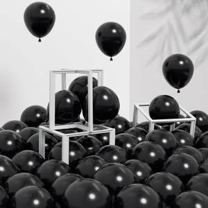 Awenztech 120pcs 5 inch Black Balloons, Small Black Latex Balloons for Graduation Halloween Birthday Party Decorations