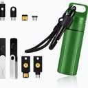 Crypto Wallet Case Compatible with Ledger Nano S X S Plus Yubikey 5 5C NFC 5Ci,Aluminum Alloy Hardware Pod, Waterproof Shockproof USB Thumb Drive Device Cold Wallet Storage (Green)