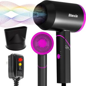 Travel Hair Dryer, Foldable Handle, Lightweight Fast Hair Dryer for Women Men, Portable Constant Temperature Blow Dryer for Hair Care, Black
