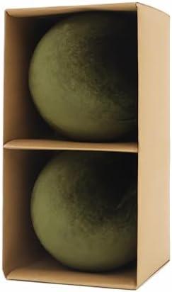 6inch Big Green Velvet Christmas Ornaments, 2pcs Flocked Ornaments Balls Sets for Christmas Tree Decorations