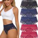 Sexy Panties for Women Sexy Silk Underwear for Women Panties Cheey Fancy No Trace Seamless Colorful Lace Bikinis (L)
