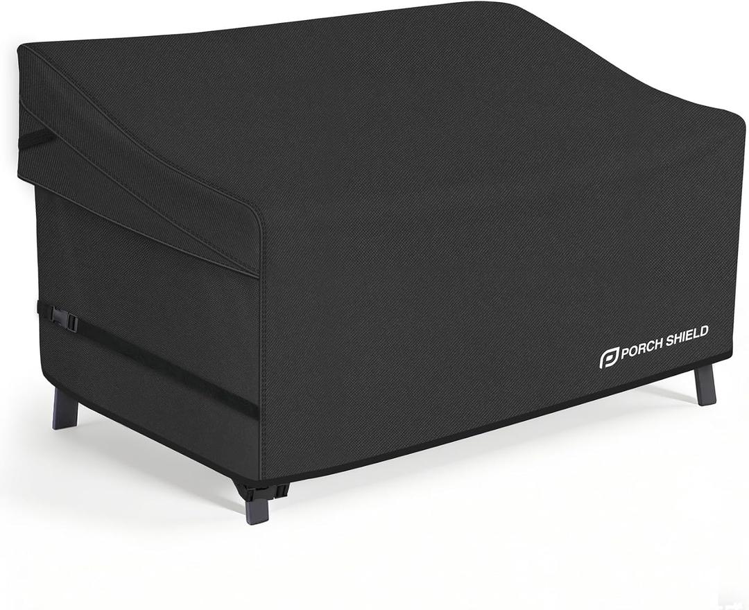 Porch Shield Waterproof Outdoor Furniture Sofa Cover Patio 2 Seater Loveseat Cover 60W x 35D x 35H inch, Black