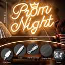 Retisee Prom Night Neon Sign LED Light Sign Warm White Prom Night Light up Background USB Powered Adjustable Brightness Wall Art Decor for Birthday Wedding Graduation Party Bar Gifts