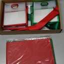 Tenare 12 Pack 42.84.5 Inch Mini Clear Plastic Gift Bags with Handles Valentines Extra Small Transparent Party Favor Bags Bulk with Ribbon Tissue Paper for Wedding Party Supplies(Red and Green)