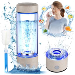 2025 Upgrade Hydrogen Water Bottle, Hydrogen Water Generator with Advanced SPE PEM Technology, 420ml(14OZ) Hydro Water Machine, Portable Water Ionizer for Office, Travel, Fitness & Everyday Hydration (Light Grey)