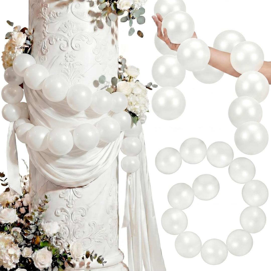 Wedding Arch Backdrop Pearl Bead Arch Decoration for Wedding Bridal Shower Engagement Baby Shower Photo Background Decoration and Decor DIY Craft(White,3.1inch X 40inch,Plastic)
