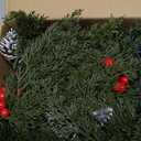 9FT Christmas Garland with Lights Battery Operated Lighted Christmas Garland with Pine Cones Red Beries,Twinkle Snowflake& Tree Mixed LED Lights Mantle Xmas Christmas Decoration Indoor Outdoor