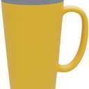 Copco Cone 16oz Insulated Travel Mug with Handle, Double Wall, Slide-Closure Lid, BPA-Free, Microwave & Dishwasher Safe, Reusable Plastic Travel Coffee Tumbler - Portable Coffee Cup (Mustard)