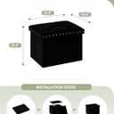 B FSOBEIIALEO Storage Ottoman Cube Folding Tufted Ottomans, Storage Boxes Footrest for Bedroom, Luxury Velvet Fabric 16.5 * 12.6 * 12.6 Inches Black