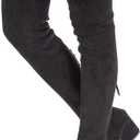 Modatope  Women Over the Knee Boots Thigh High Suede Block Winter Low Above Flat Long OTK Comfort Pointed toe 5.5