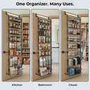 Over Door Organizer Storage - 9 Tier Black Metal Over the Door Pantry Organizer Heavy Duty Hanging Storage Rack, Behind Cabinet Shelves for Home, Kitchen, Bathroom, Closet, Pantry