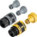 Melnor 65134AMZ 5 Piece Quick Connect Starter Set Connector Bundle, Product and Faucet Adapter, Product End and Faucet End Connector, Black, Yellow, Grey